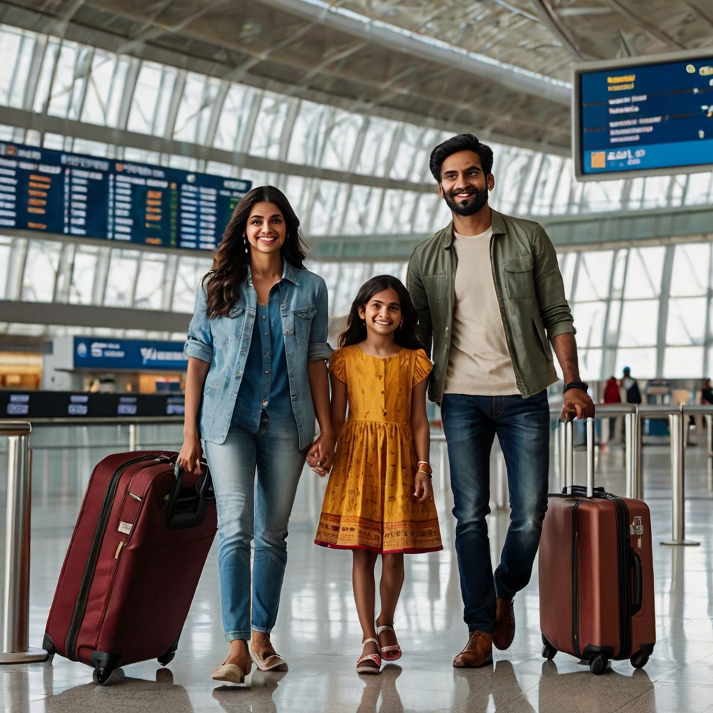 couple at airport for immigrations
